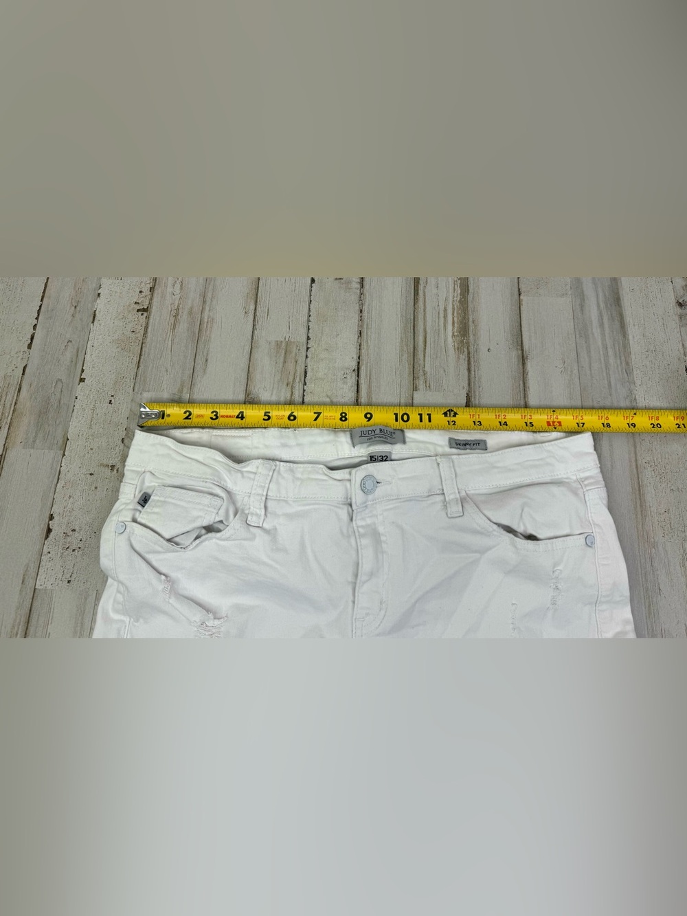 Judy Blue Jeans Womens 15/32 White Mid Rise Skinny Fit Stretchy Waist - Picture 6 of 12